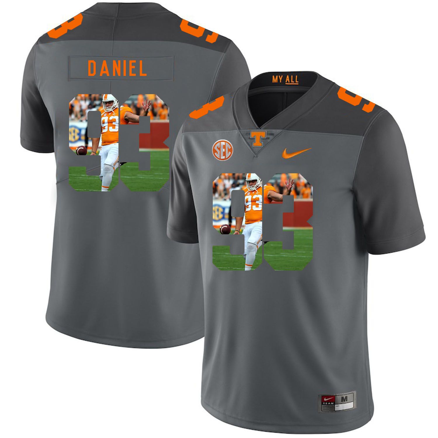 Men Tennessee Volunteers #93 Daniel Grey Fashion Edition Customized NCAA Jerseys->customized ncaa jersey->Custom Jersey